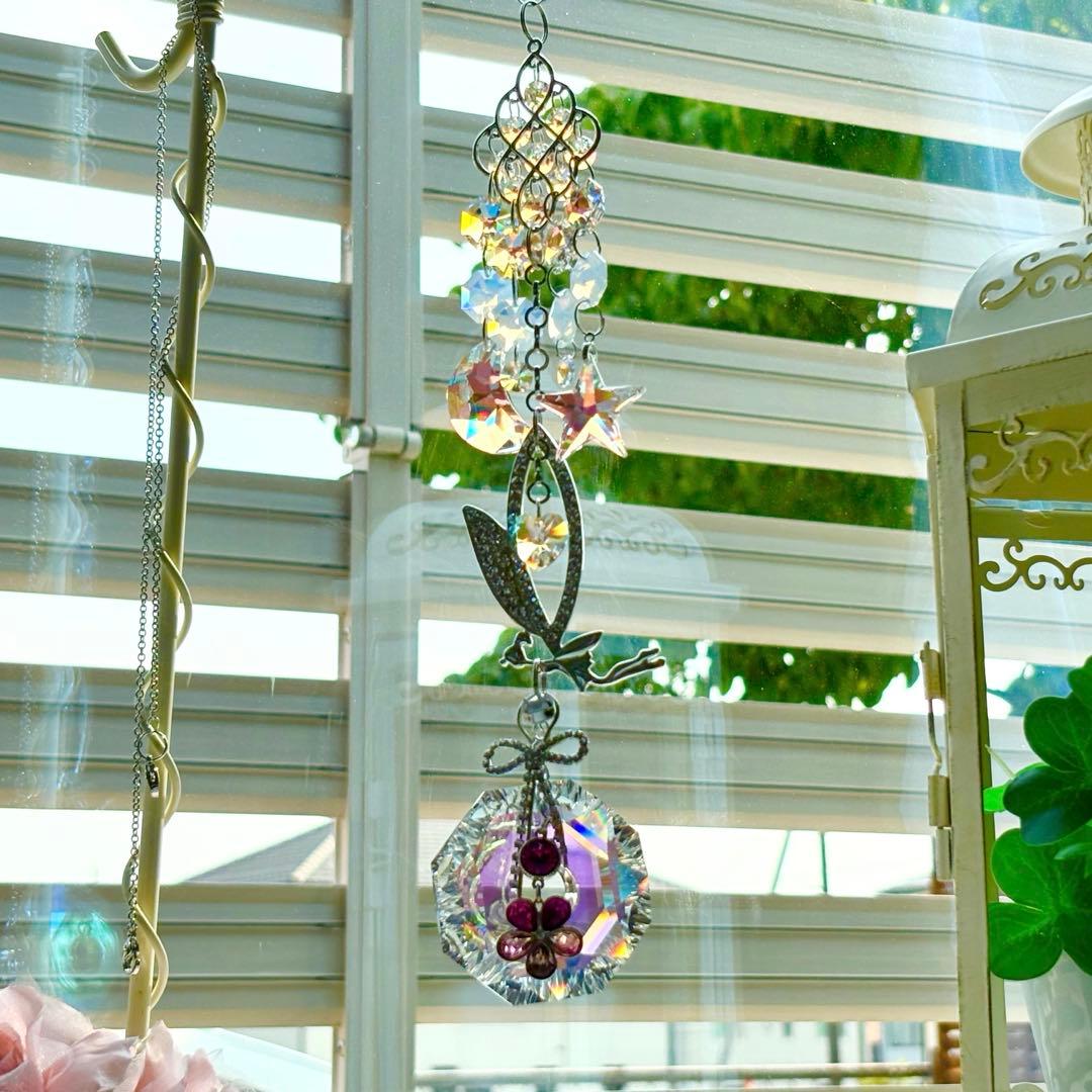 ブルーAB✩.*˚SWAROVSKIサンキャッチャー