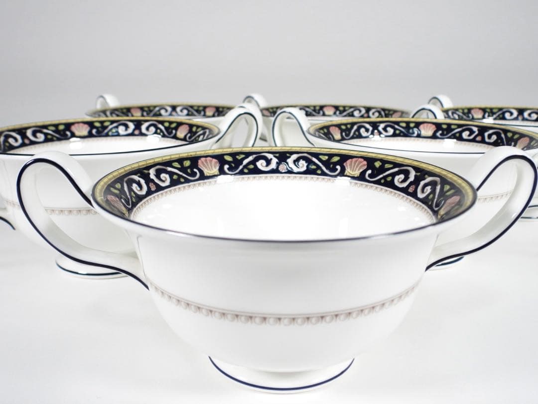 廃盤品】希少 黒壺 ウェッジウッド ラニーミード スープカップ 5客 美品