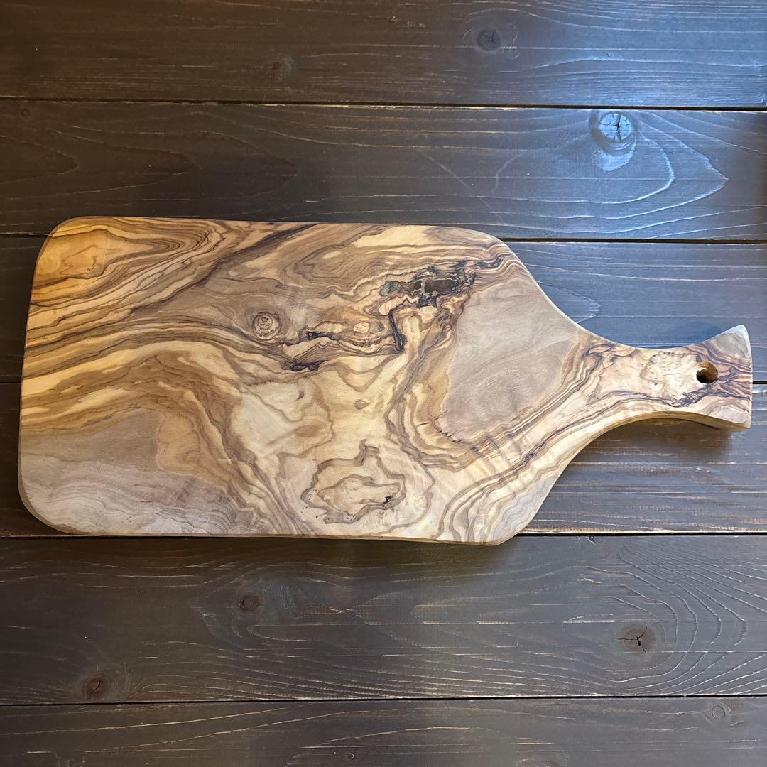 オリーブの木　手持ちまな板LL