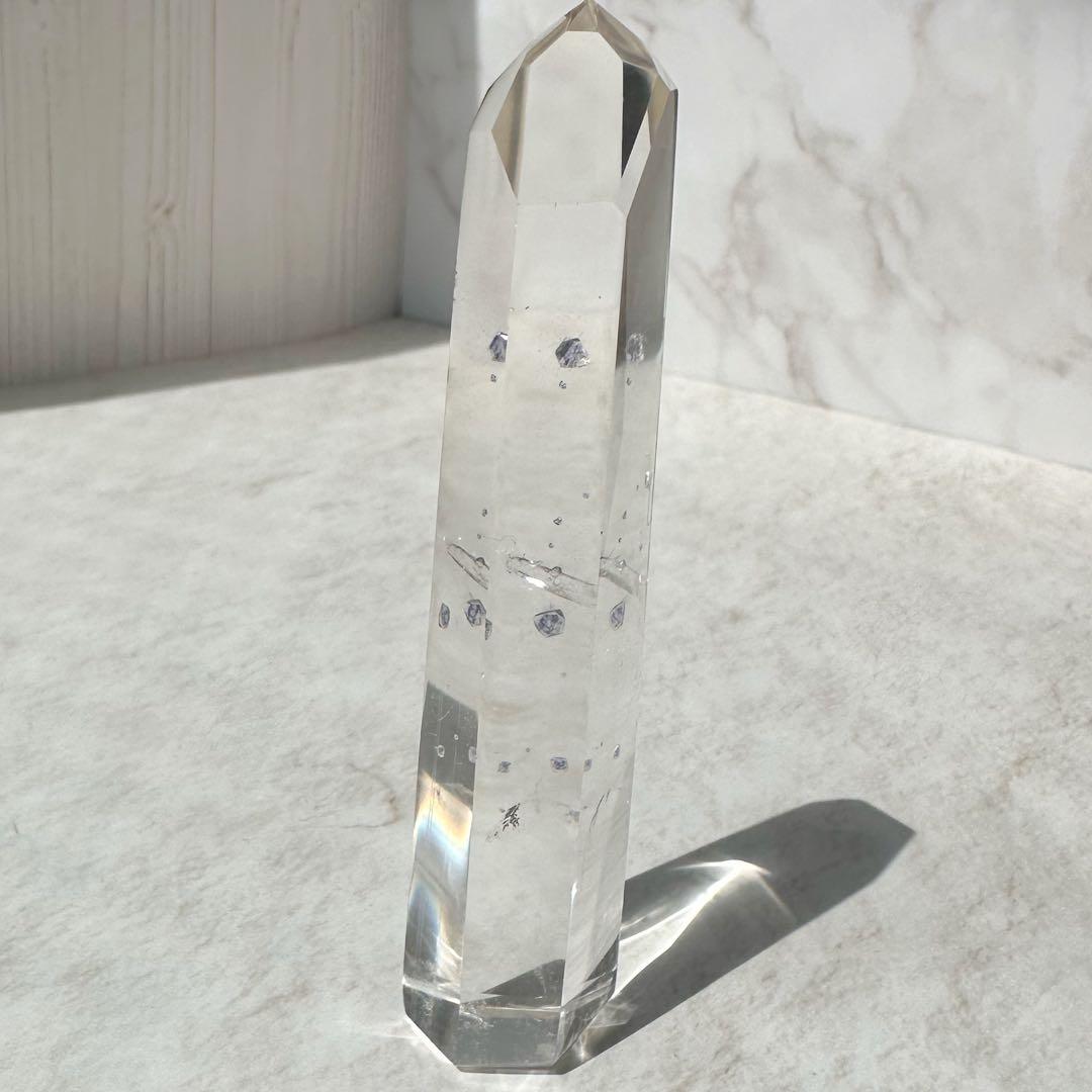 フローライトインクォーツ　クォーツインクォーツ　タワー　ポリッシュ