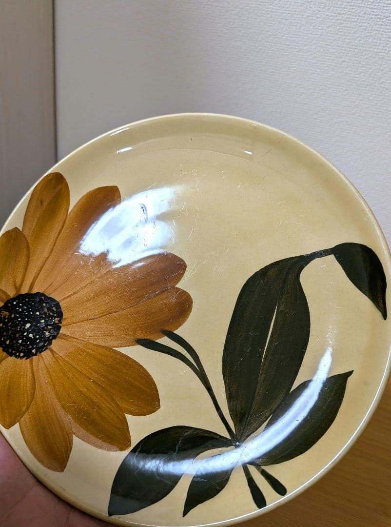 Gien ジアン Tournesol ひまわり プレート 大小 2枚ヴィンテージ