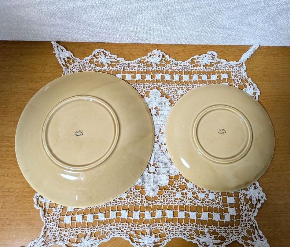 Gien ジアン Tournesol ひまわり プレート 大小 2枚ヴィンテージ