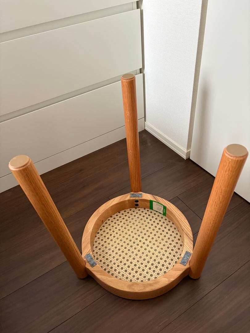 スツール 木製 スタッキング 幅38cm ラタン　2脚