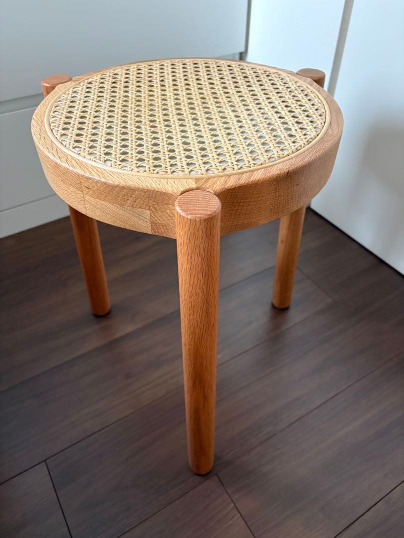 スツール 木製 スタッキング 幅38cm ラタン　2脚