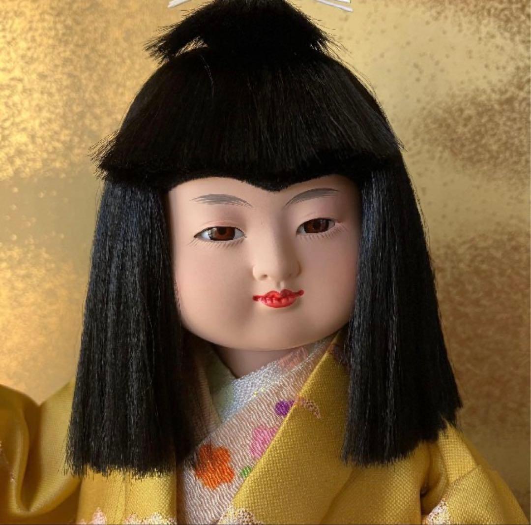 五月人形 夢わらべ 嘉房作 陶器製 ガラスケース付 人形高さ約33cm