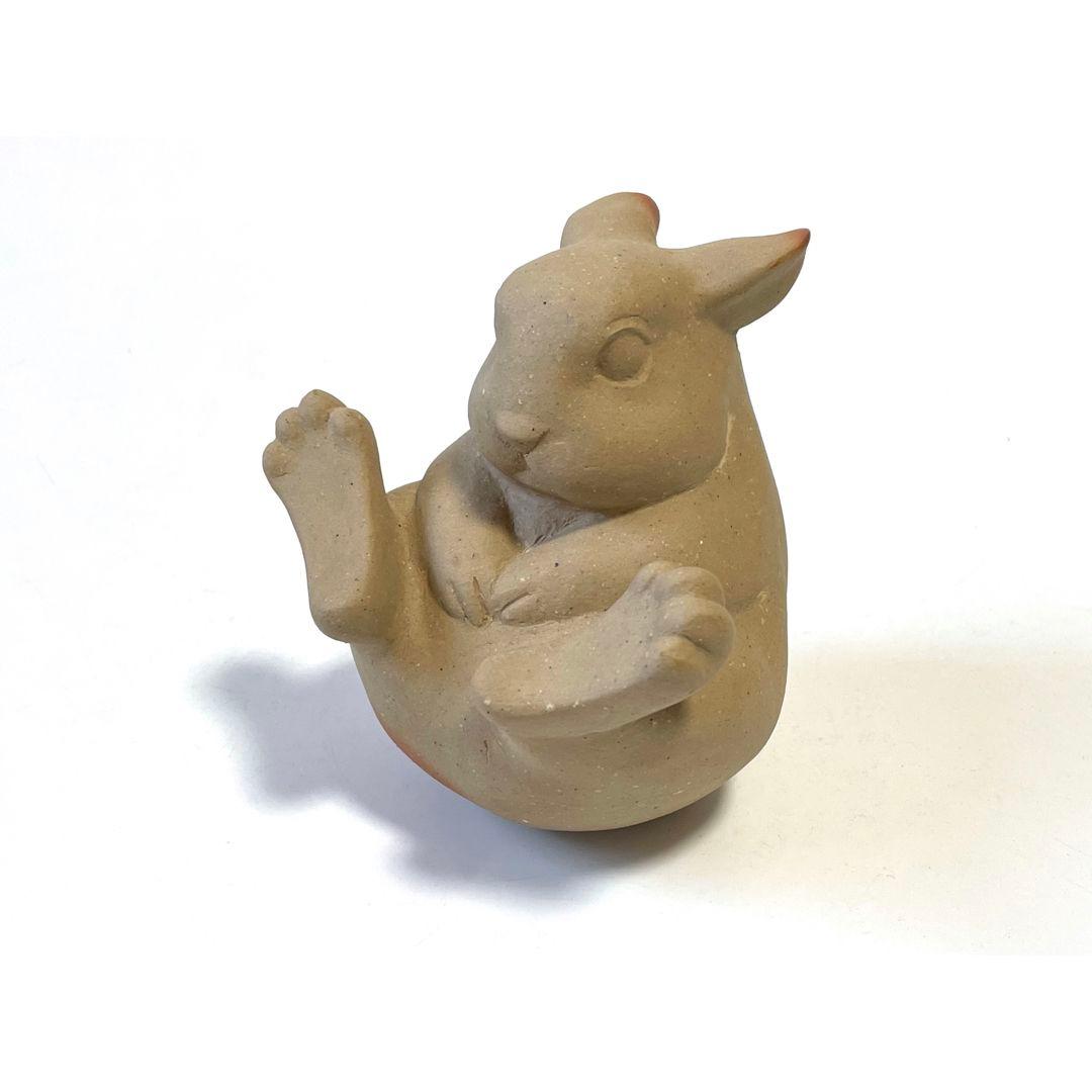 陶芸家　藤原康　備前焼　卯置物　兎　うさぎ　ウサギの置物　干支置物