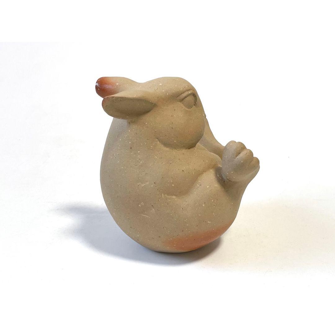 陶芸家　藤原康　備前焼　卯置物　兎　うさぎ　ウサギの置物　干支置物