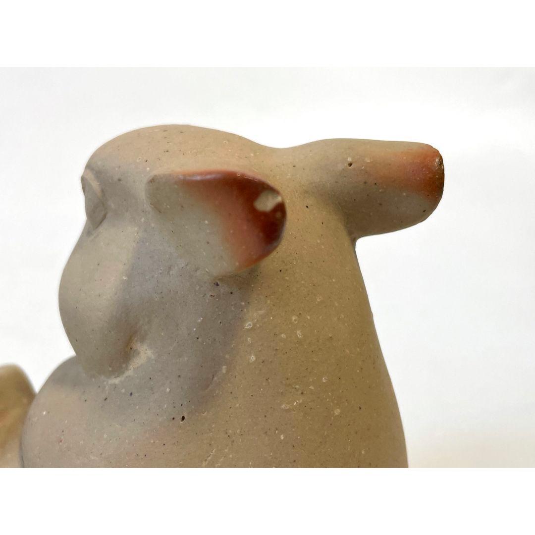 陶芸家　藤原康　備前焼　卯置物　兎　うさぎ　ウサギの置物　干支置物