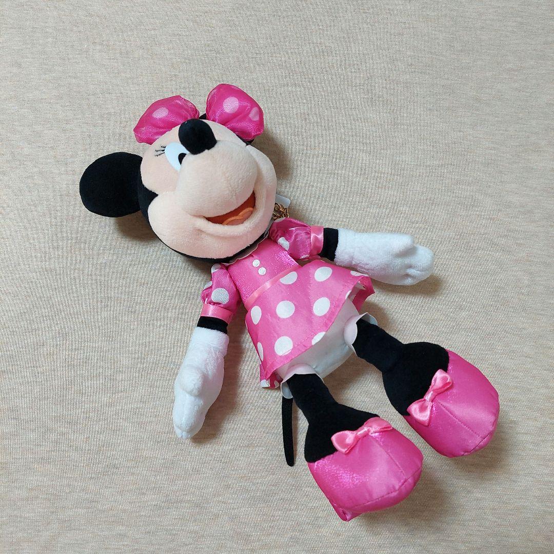 ディズニー★ミニーの日 ぬいぐるみチャーム 水玉 ピンク
