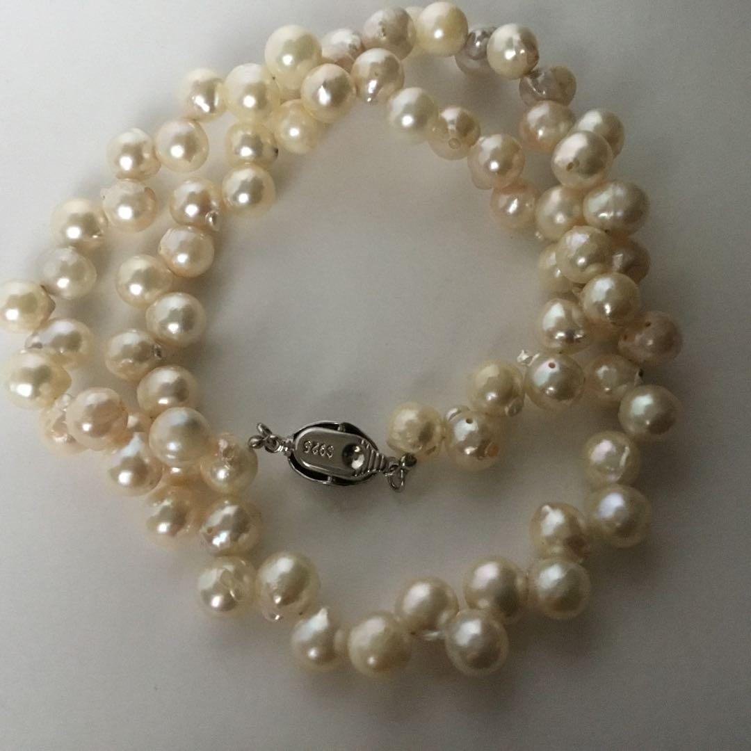 【あこや本真珠★バロック★シルバー★パールネックレス★ハンドメイドネックレス】