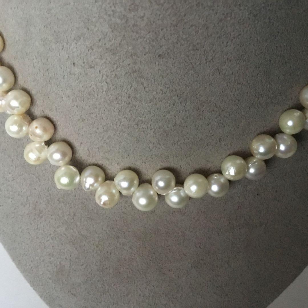 【あこや本真珠★バロック★シルバー★パールネックレス★ハンドメイドネックレス】