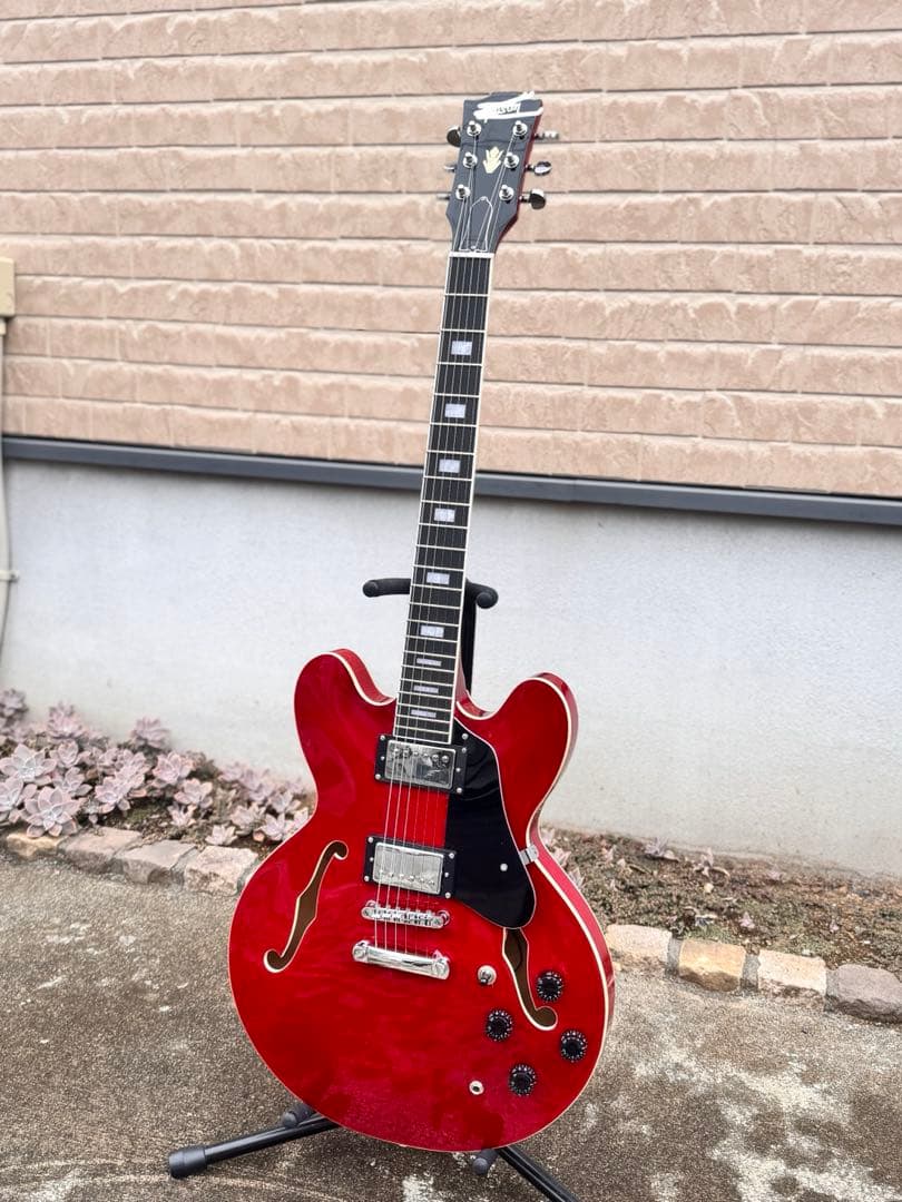 チブソン ES-335 レッド セミホロウボディ