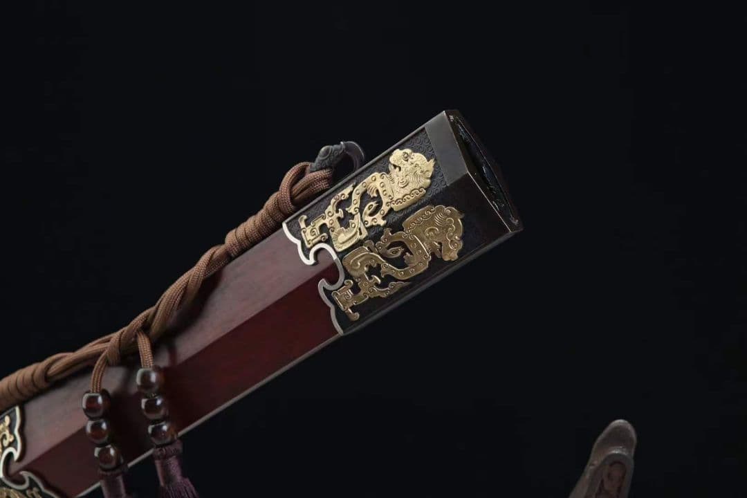 28寸三色銅龍神の剣（酸枝木型）古兵器 武具 刀装具 日本刀 模造刀の