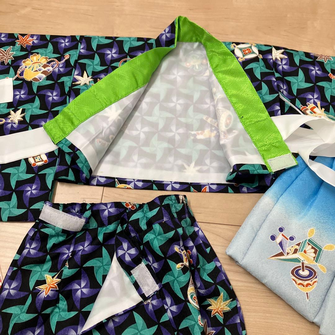七五三 着物セット1歳 2歳　3歳　男の子　小柄　被布　簡単着付け　正月　年賀状