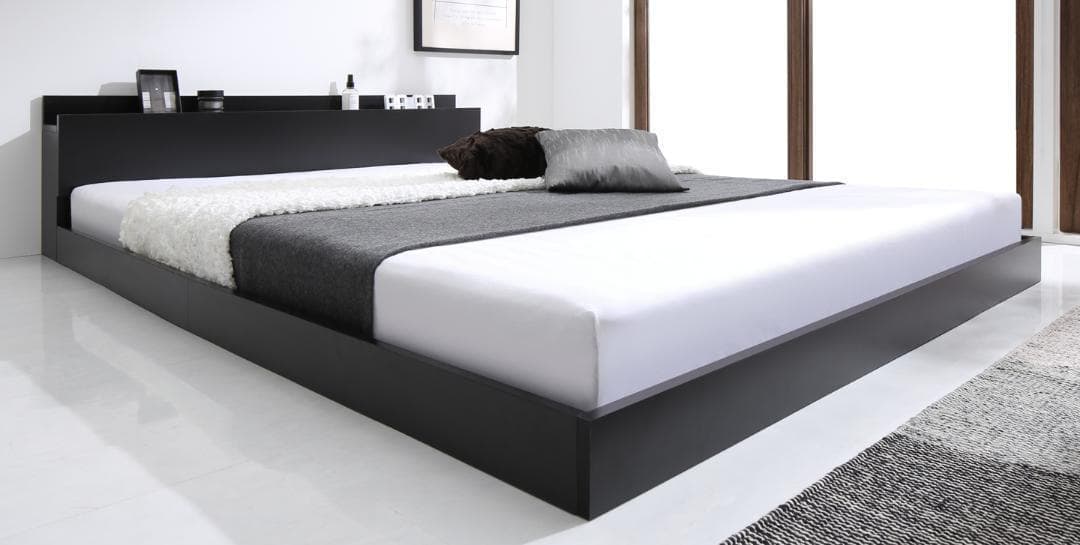 新品 送料込 シングルベッド マットレス付 棚 コンセント付 SG