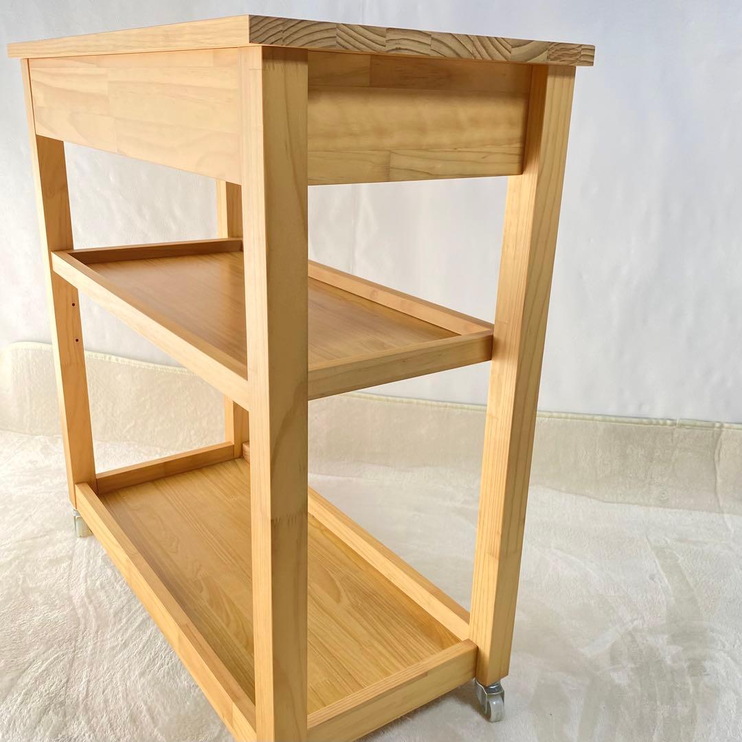 希少 モモナチュラル MOMO natural ウッドワゴン キッチンカウンター