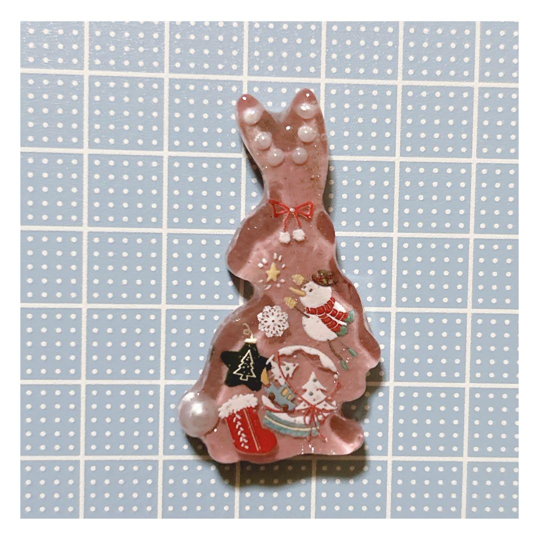 No 963❣️可愛いうさぎ型クリスマスレジンヘアゴム❣️٩(๑❛ᴗ❛๑)۶❣️