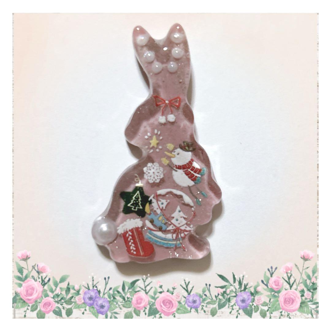 No 963❣️可愛いうさぎ型クリスマスレジンヘアゴム❣️٩(๑❛ᴗ❛๑)۶❣️