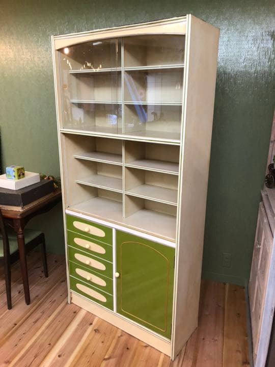 飾り棚 棚 昭和レトロ レトロポップ インテリア 緑 グリーン