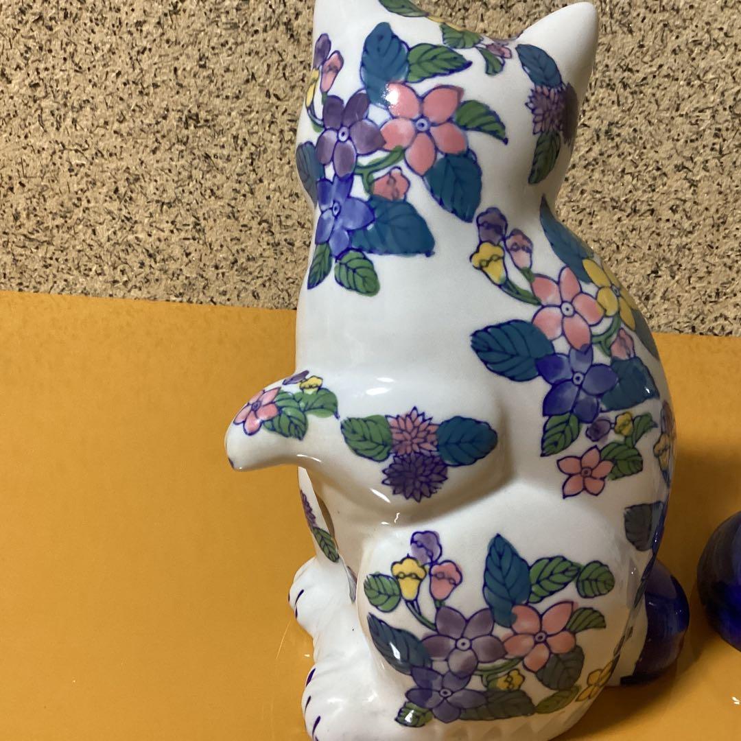 2068 招き猫置物陶器製