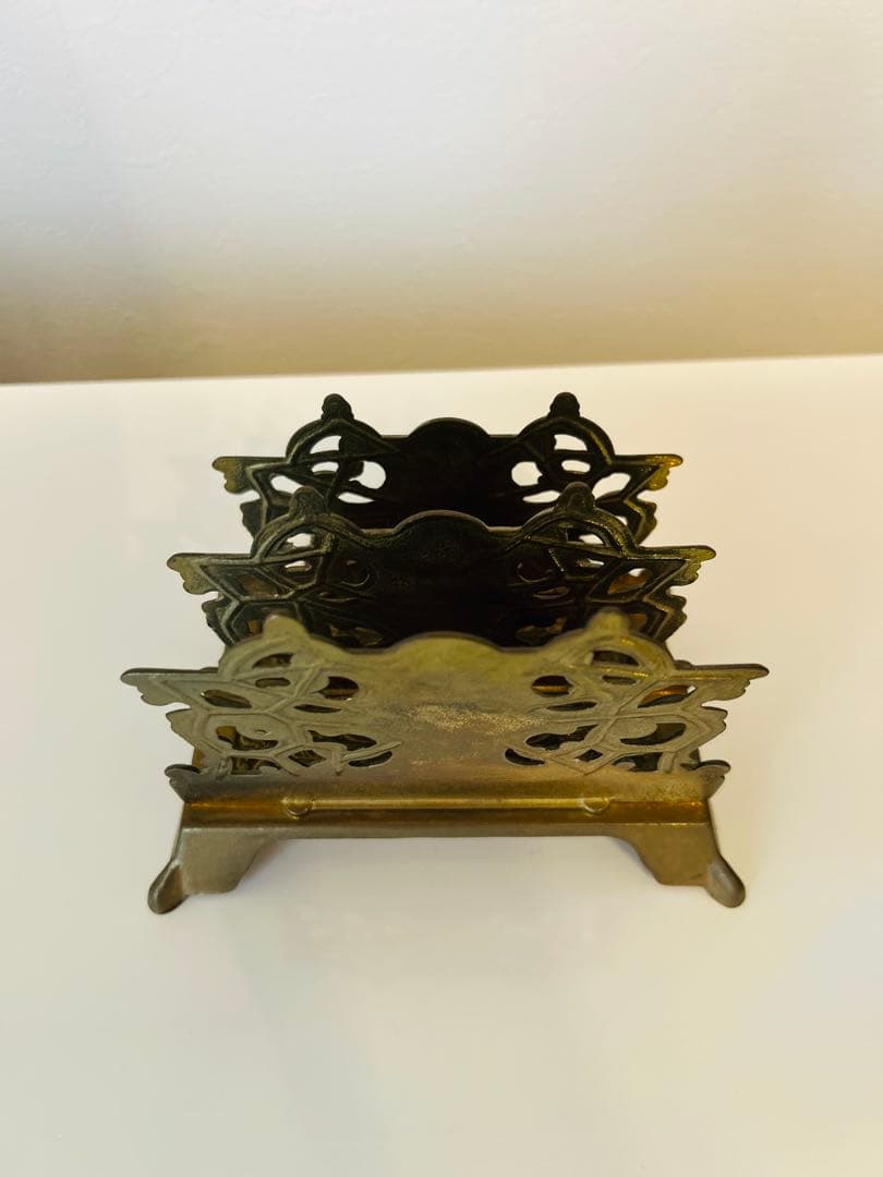 ★美品★イタリア製 真鍮製アンティーク レターラック ナプキンスタンド