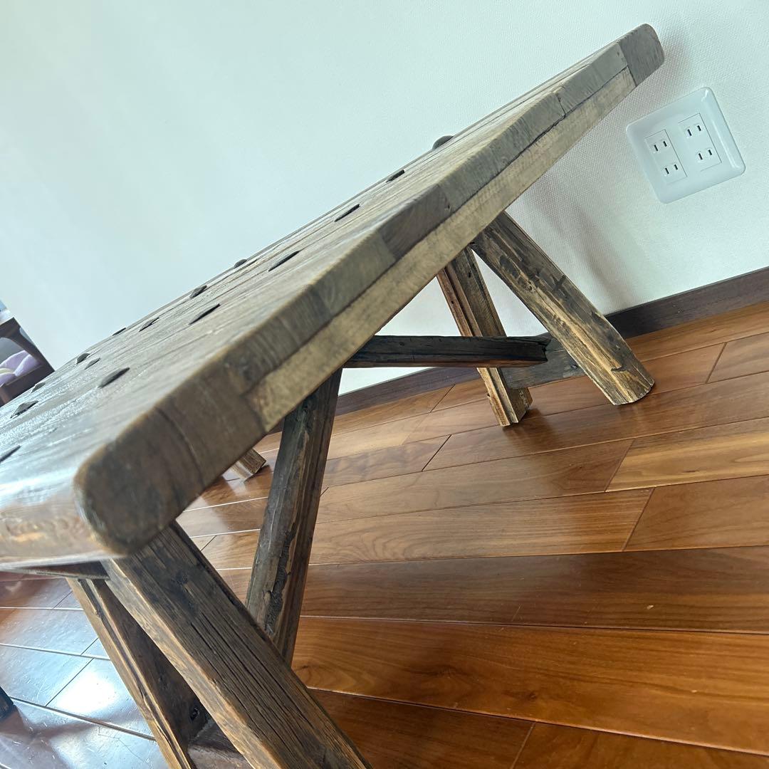 ローテーブル センターテーブル アンティーク風 木目 木 ヴィンテージ風 カフェ