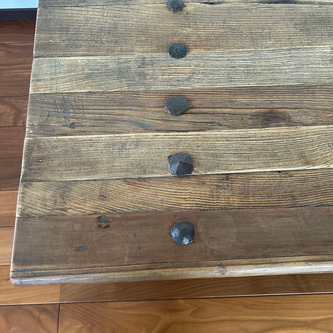 ローテーブル センターテーブル アンティーク風 木目 木 ヴィンテージ風 カフェ