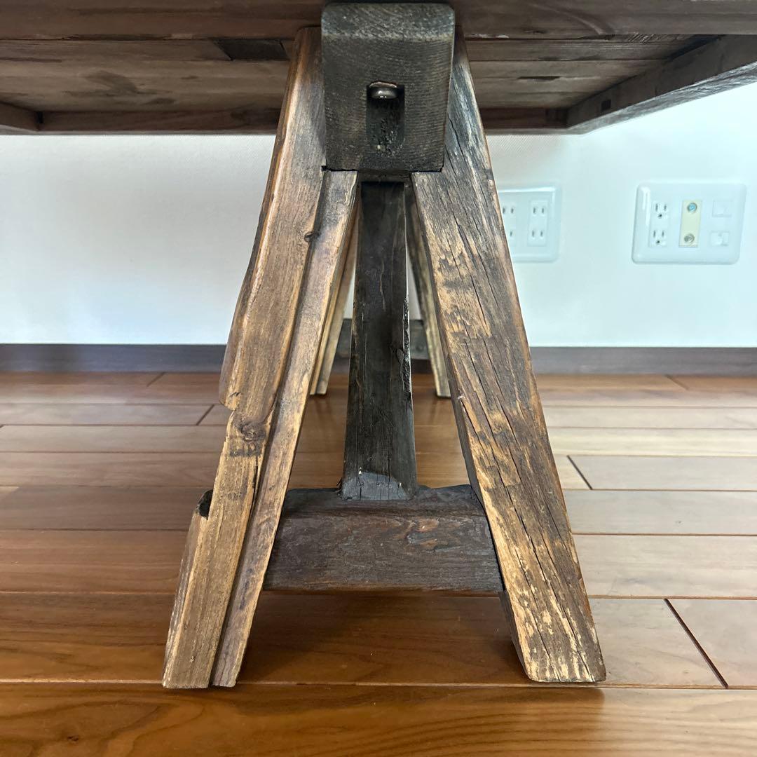 ローテーブル センターテーブル アンティーク風 木目 木 ヴィンテージ風 カフェ