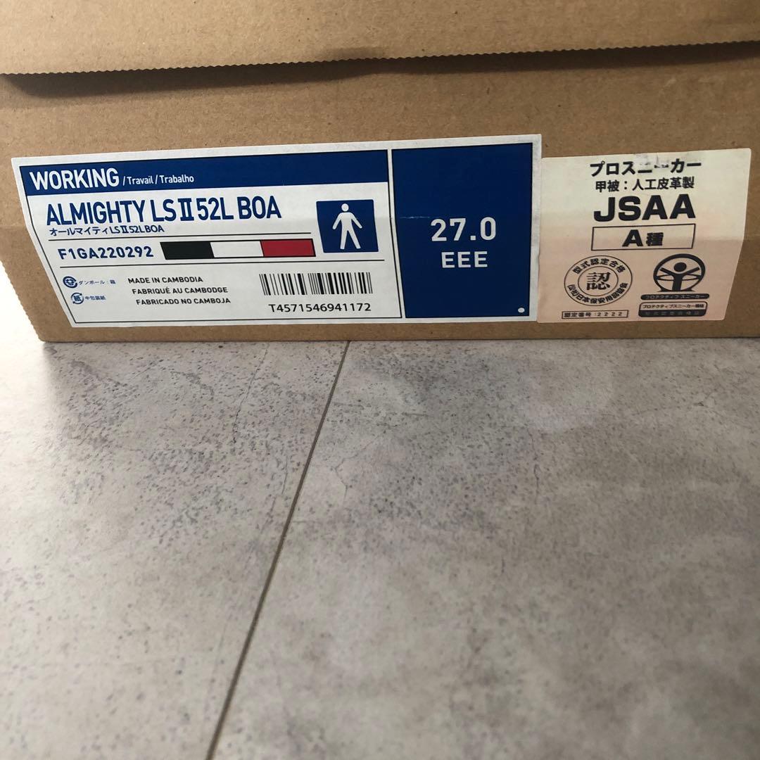 新品未使用　ミズノ　安全靴　オールマイティー　27センチ　黒✖️赤　ブラック