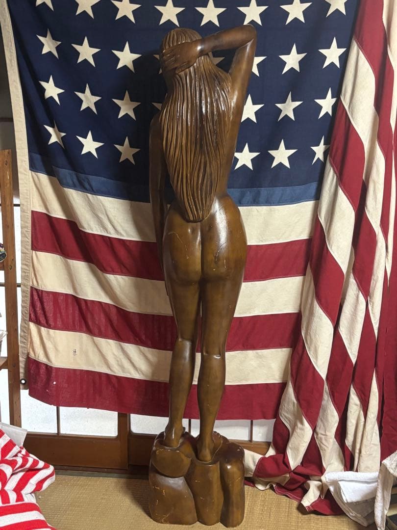 ビンテージ6070s頃等身大木彫りセクシーエロ女体レアは美人はプレイボーイ