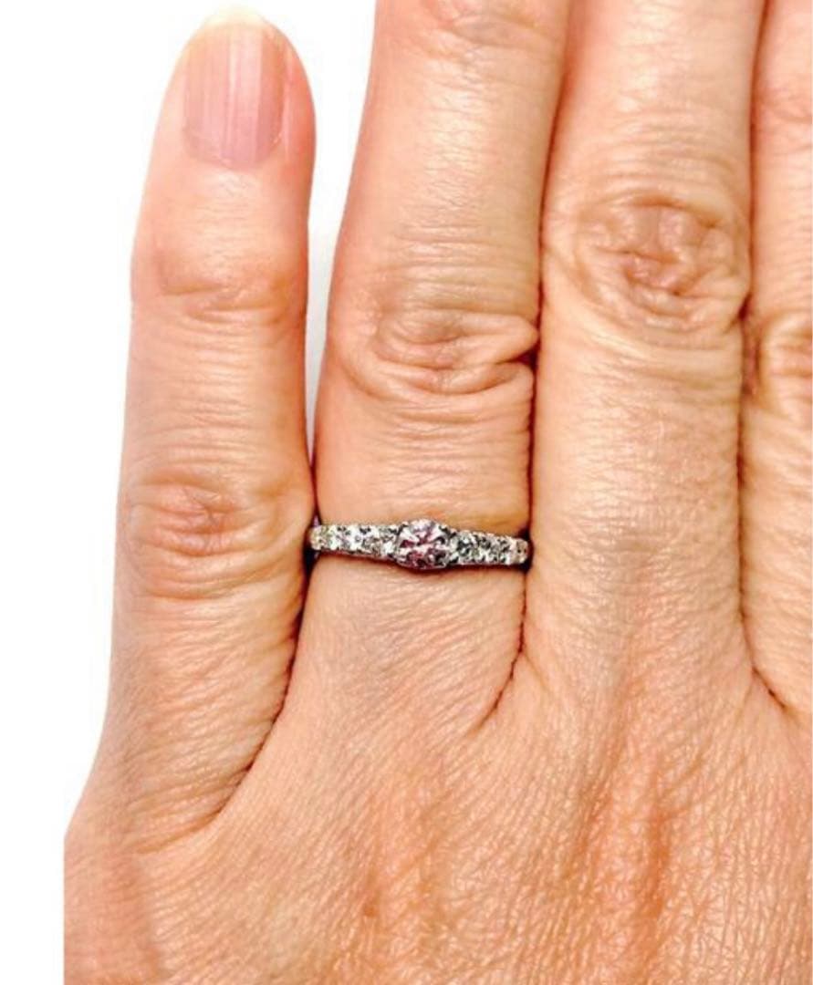 Fancy pink 0.20ct ピンクダイヤ　リング