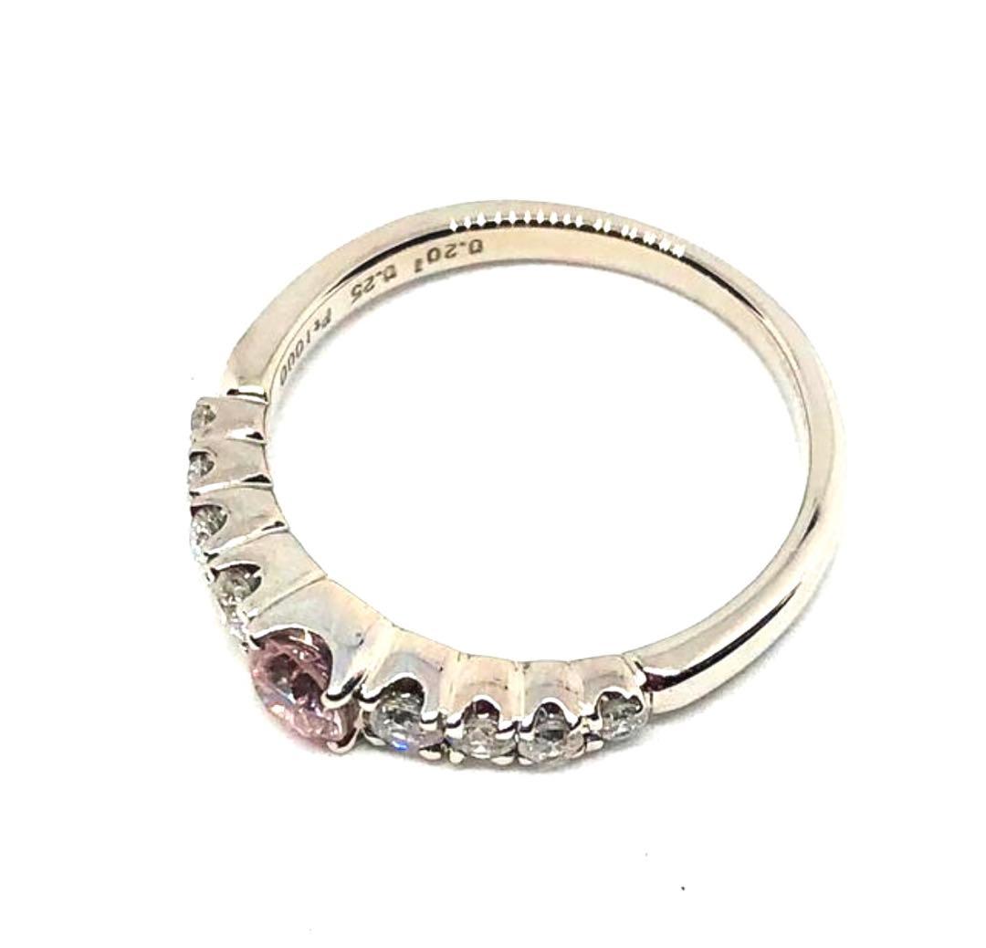 Fancy pink 0.20ct ピンクダイヤ　リング