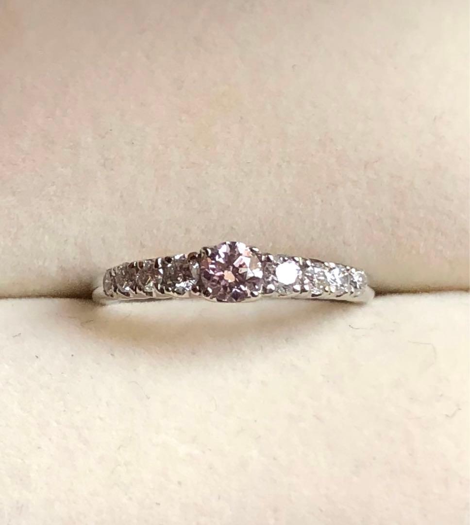 Fancy pink 0.20ct ピンクダイヤ　リング