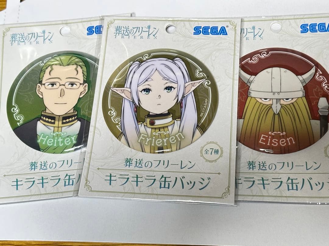 葬送のフリーレン キラキラ缶バッジ フリーレン　ハイター アイゼン　SEGA