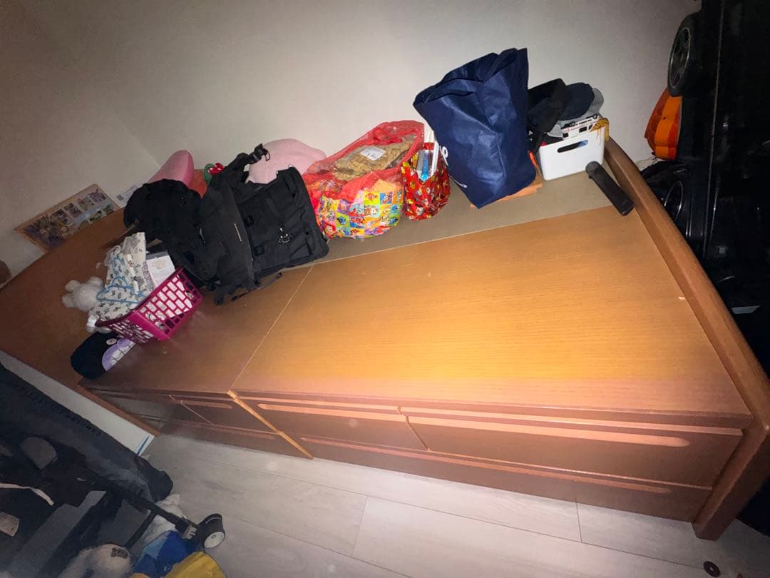 ニトリ　木製シングルベッドフレーム 引き出し付き　大容量