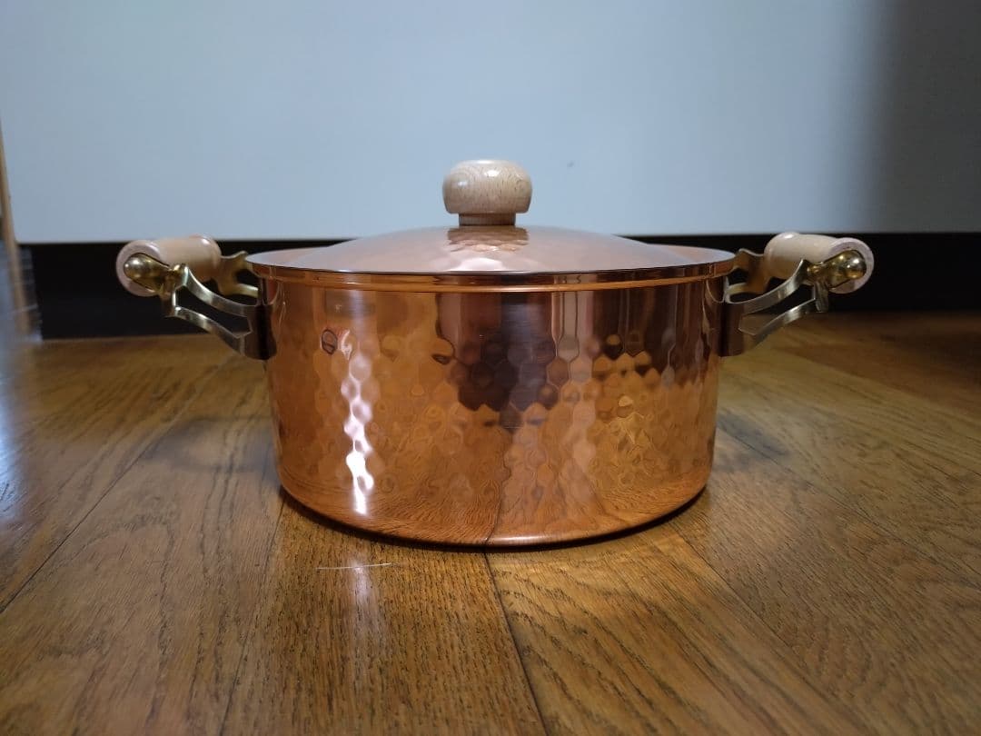 銅製　鎚目入れ　20cm両手鍋