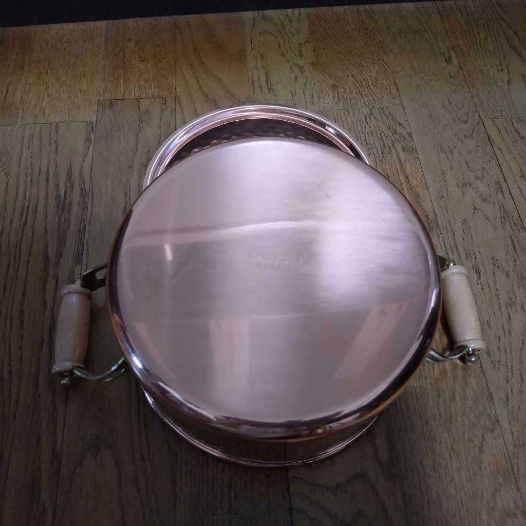 銅製　鎚目入れ　20cm両手鍋