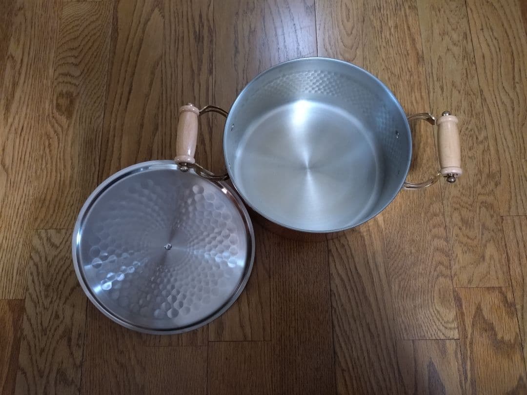 銅製　鎚目入れ　20cm両手鍋