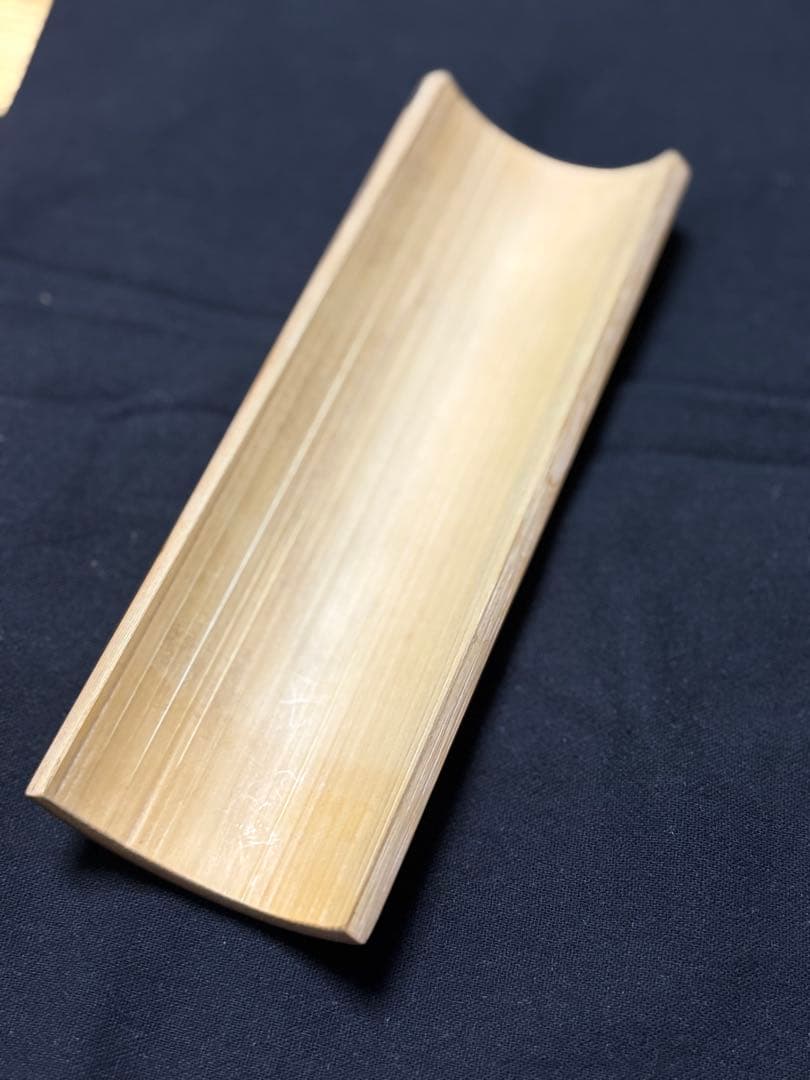 005茶則 煎茶 茶道具 茶合 仙媒 中国茶 日本茶 竹製彫刻 波 千波 竹工芸