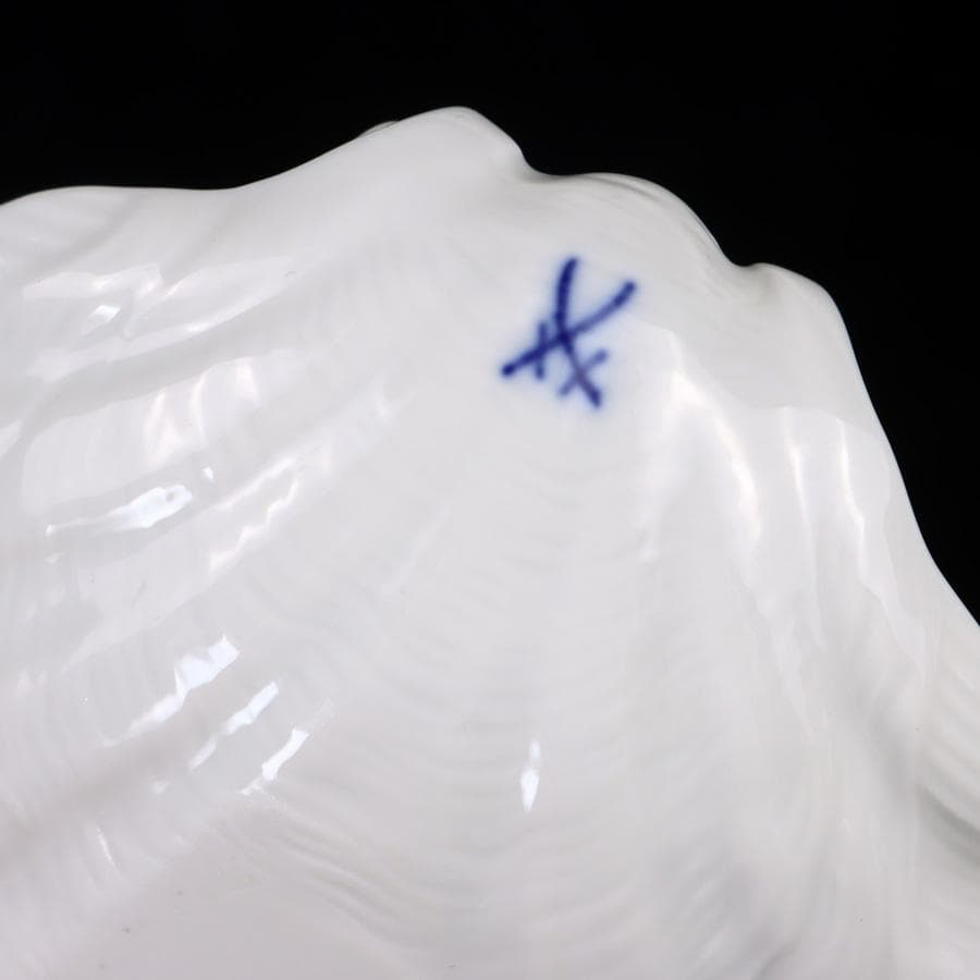 Y3309-5 マイセン ブルーオニオン シェル型ディッシュ 2枚セット CC