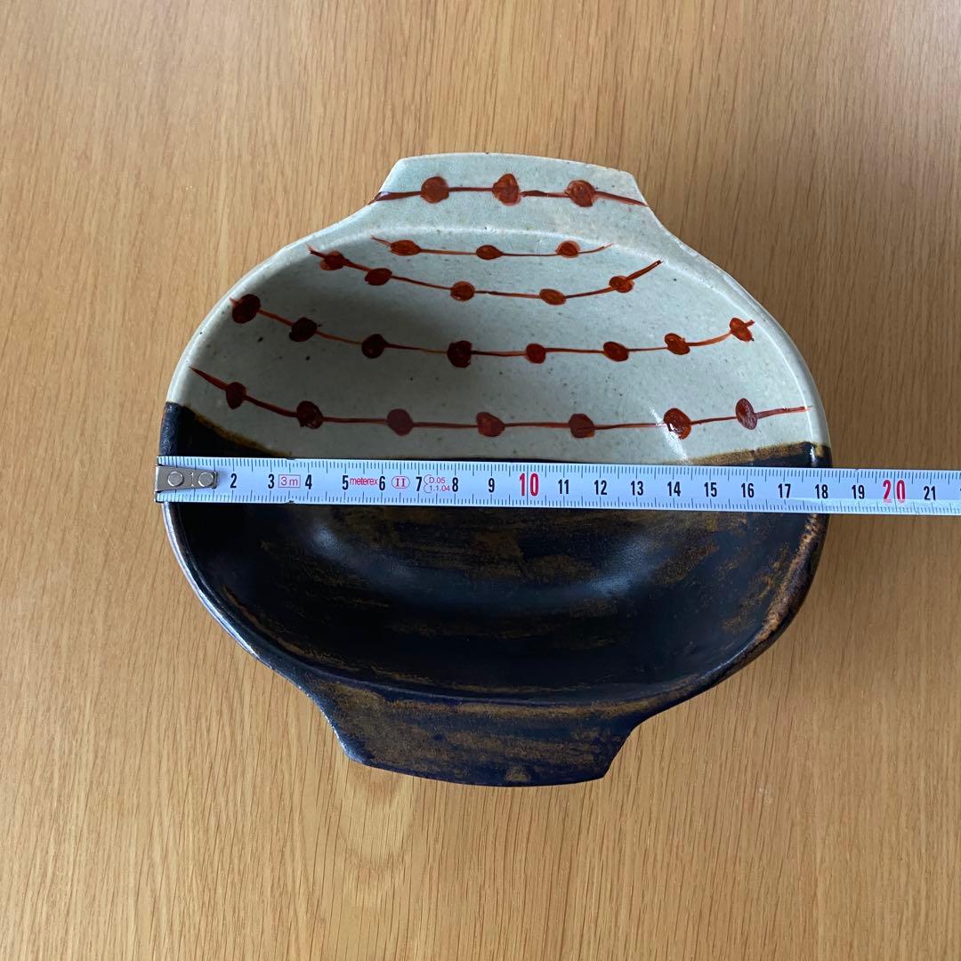 民藝 岩井窯 山本教行 耳付楕円鉢 大サイズ