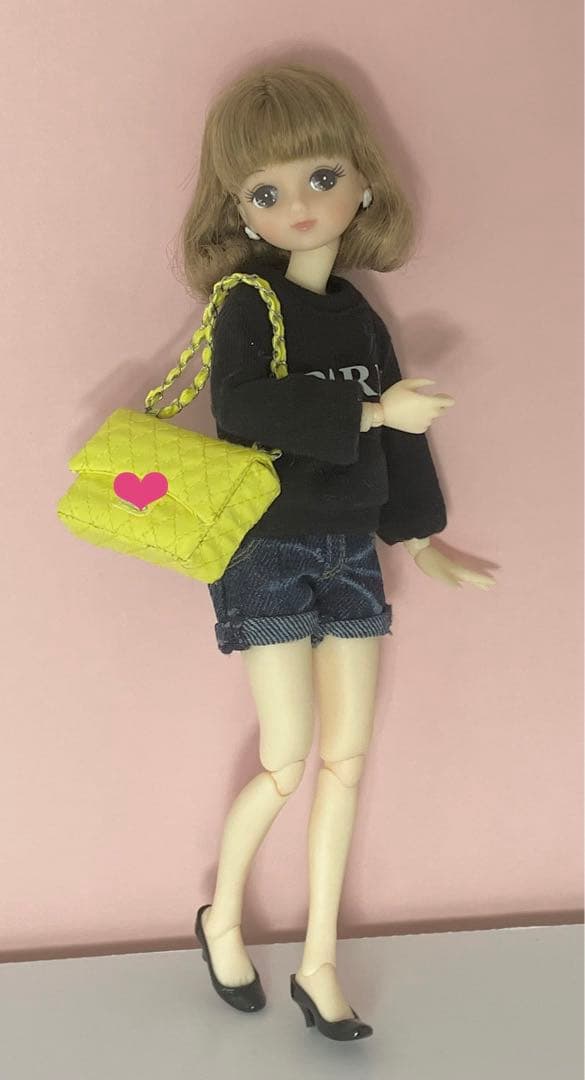 ★ハンドメイド★ ミニチュア チェーンバッグ エナメル レモンイエロー