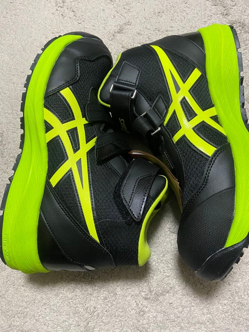 asics 安全靴 黒/黄緑 JSAA認定