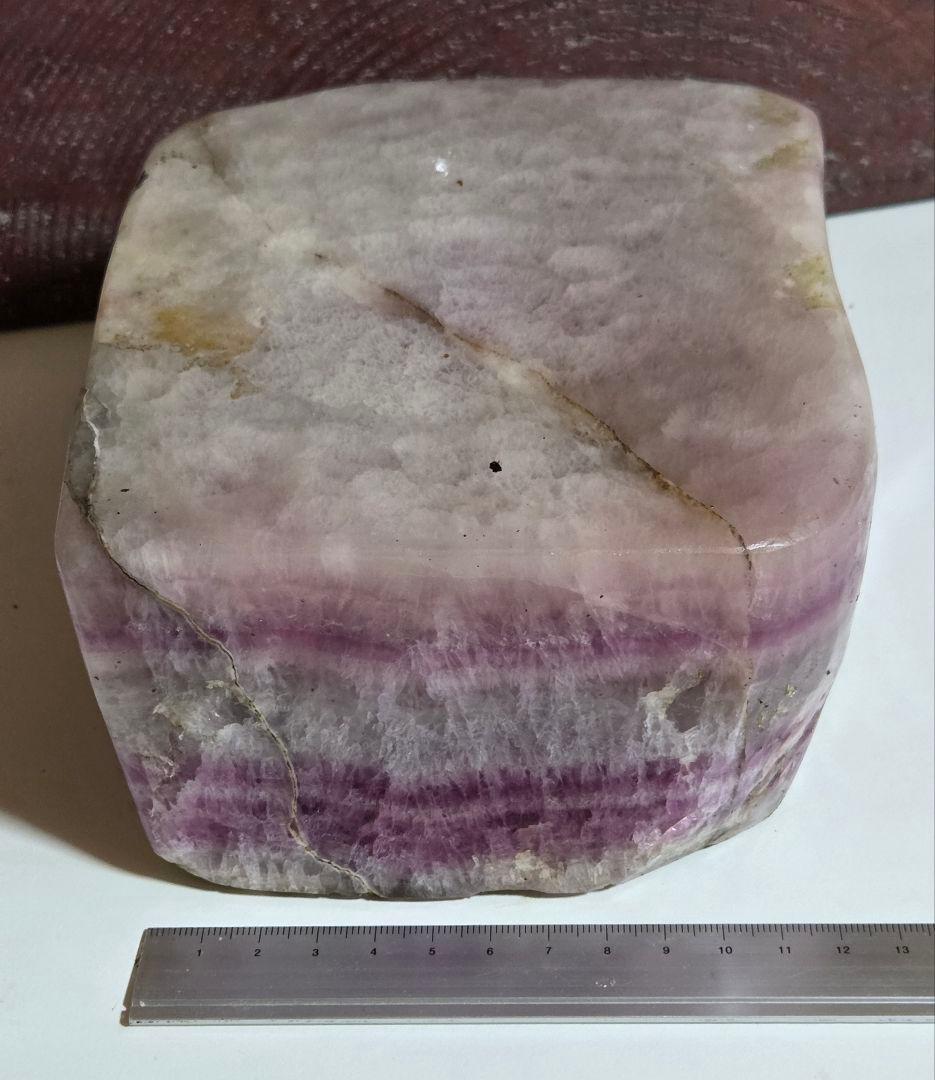 瑪瑙　レース瑪瑙　レースアゲート　紫　W150×H80×D100