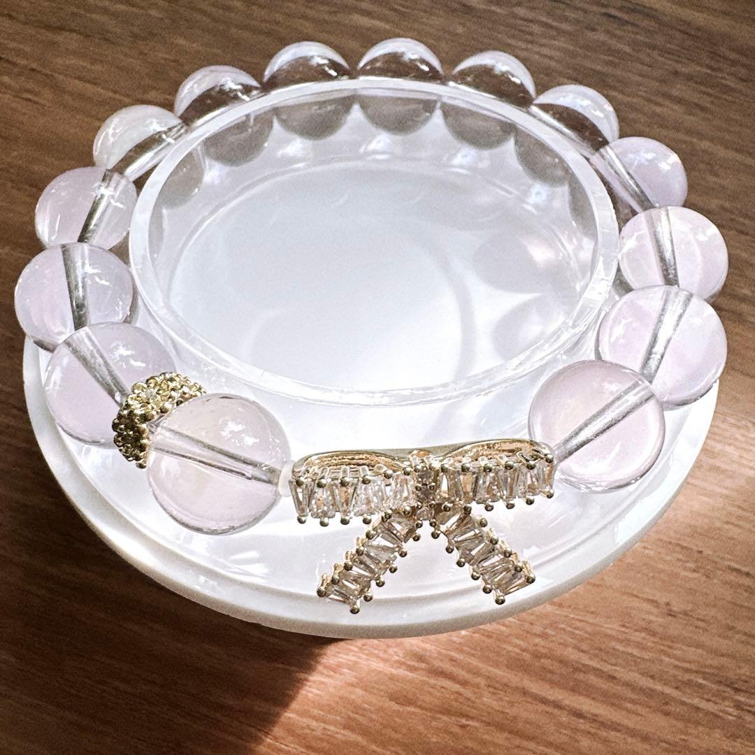 キラキラ❢アメトリンとキラキラリボンの大人可愛いブレス❥