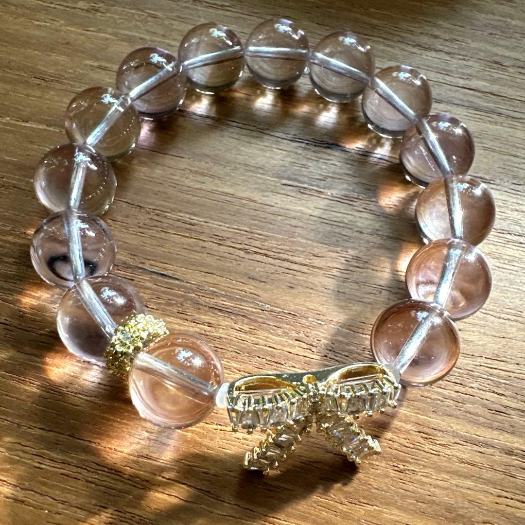 キラキラ❢アメトリンとキラキラリボンの大人可愛いブレス❥