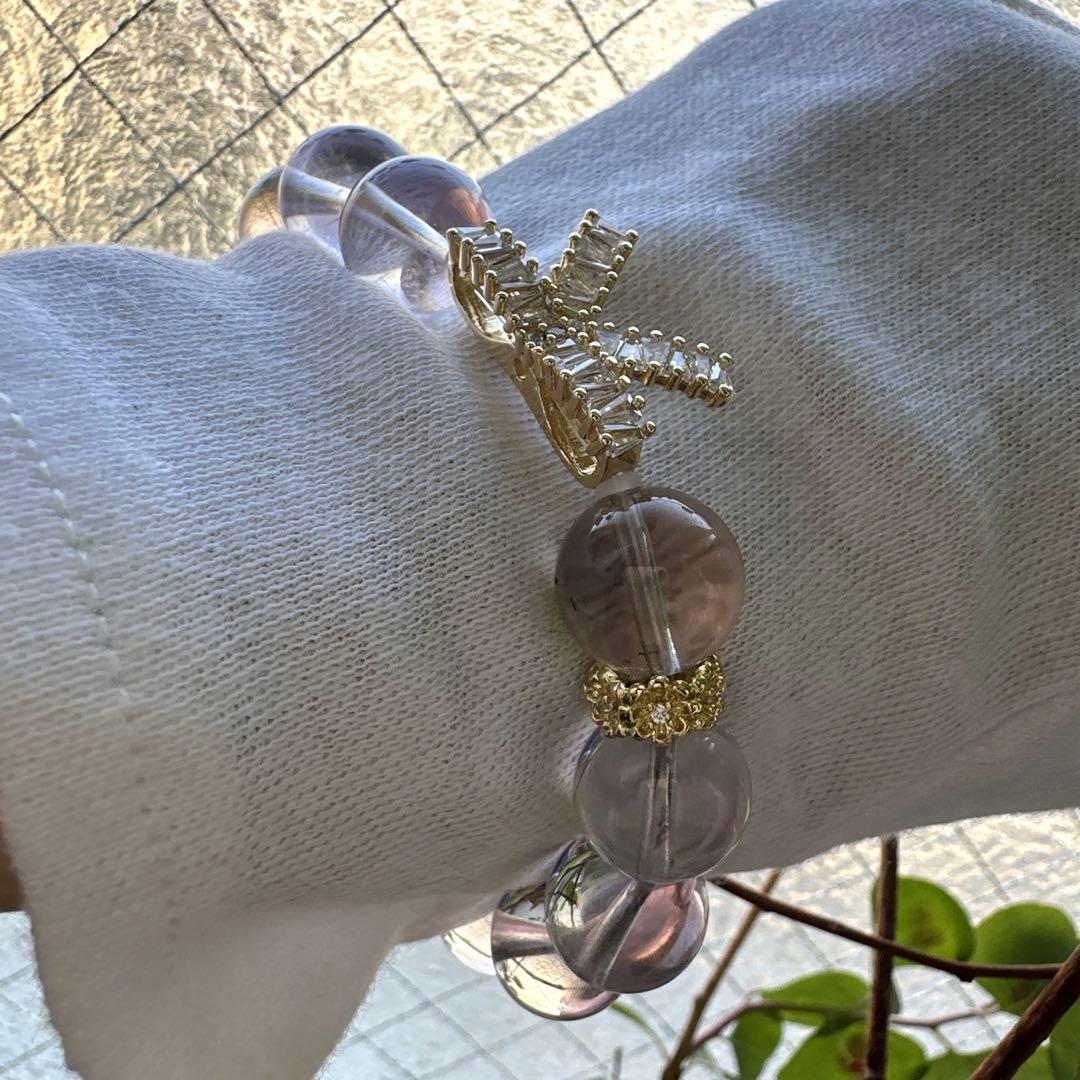 キラキラ❢アメトリンとキラキラリボンの大人可愛いブレス❥