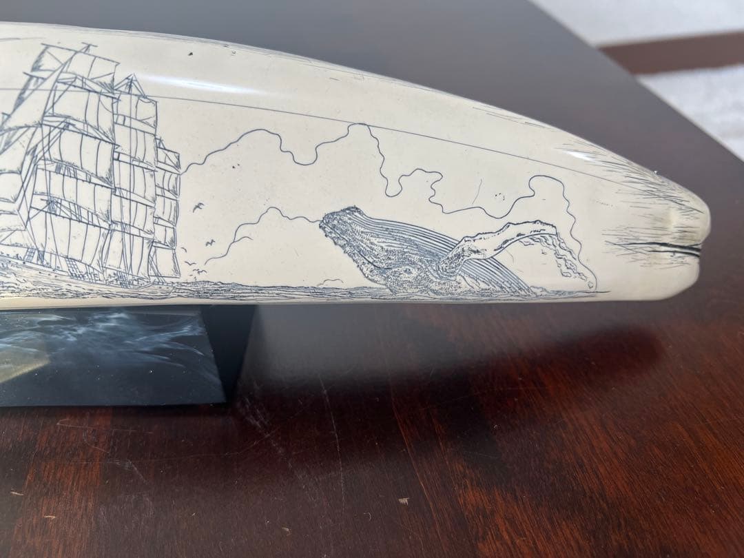 鯨の歯のレプリカ 彫刻あり 置物 インテリア アメリカ土産 - メルカリ