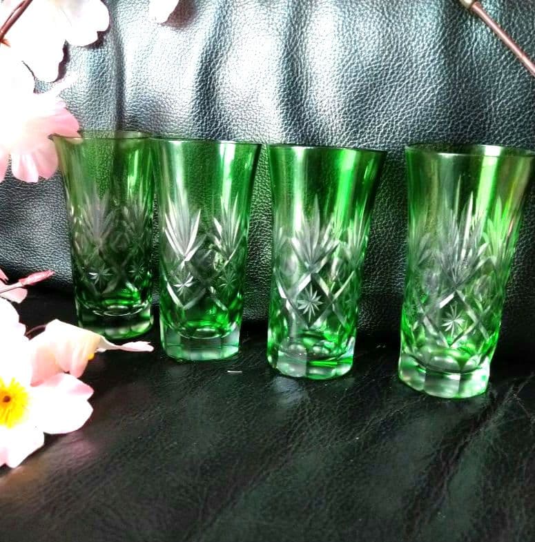 ♥素敵な演出♥【豪華に８角切子グラス】♥【2ステージ演出素敵な白長皿】ダブル４組