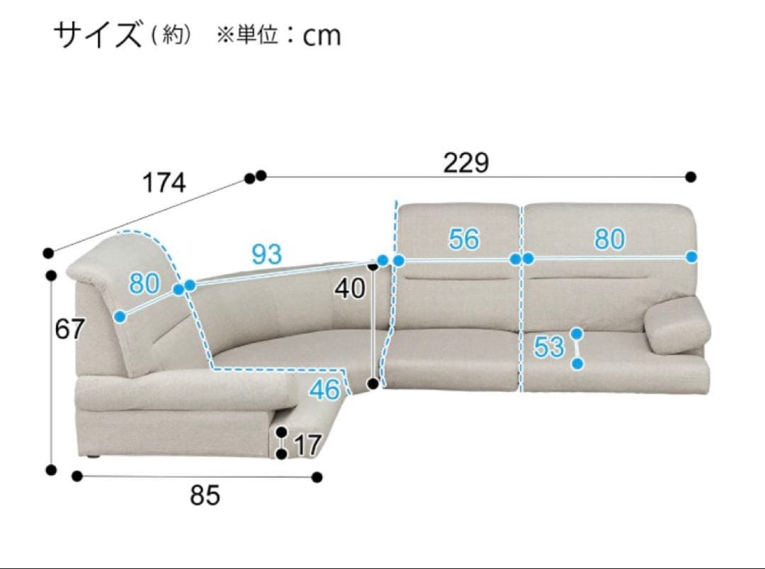 埼玉引取　ニトリ NゲートファブリックBE ローソファ＆コーナータイプ＆左肘用